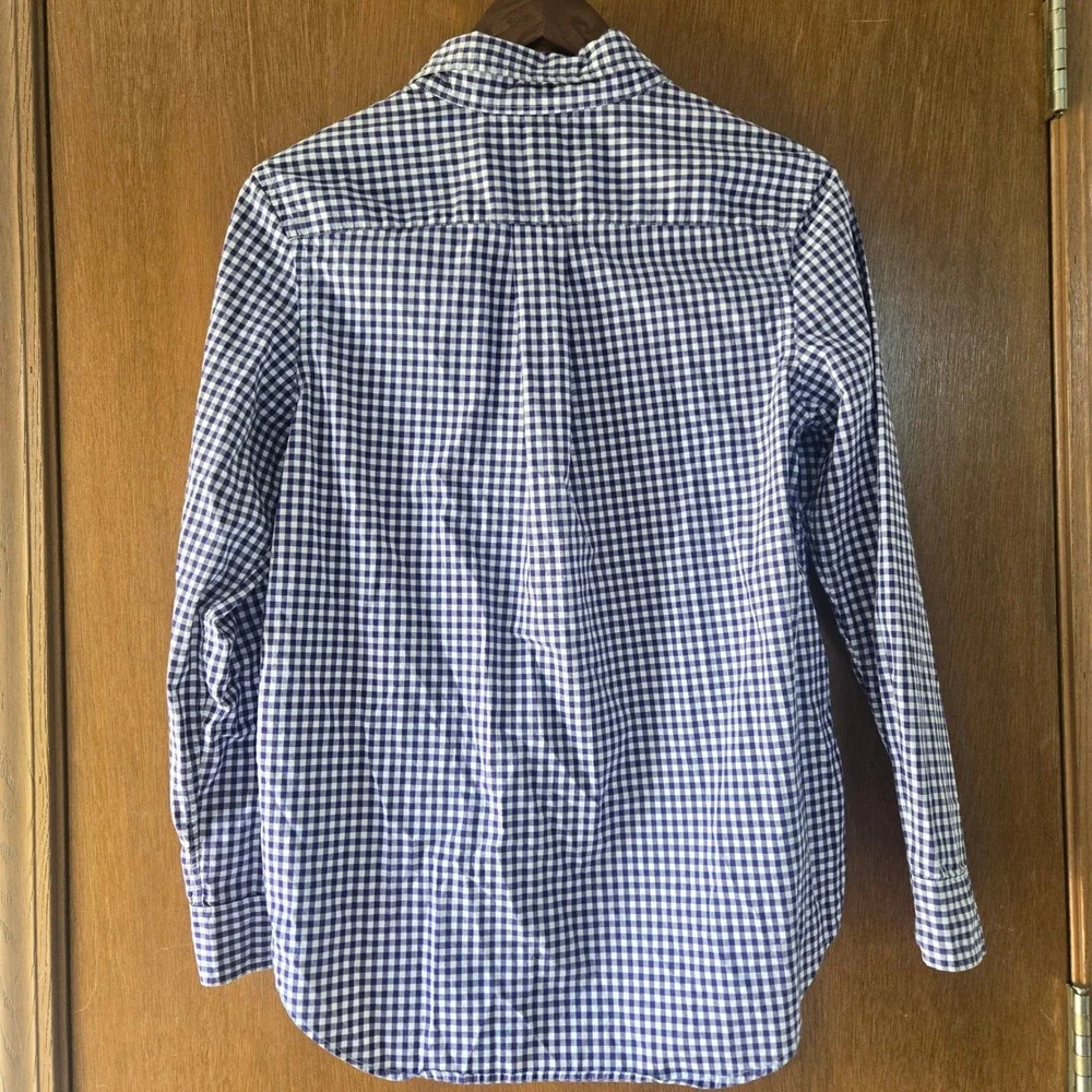 Ralph Lauren Boys Purple Gingham Button Down Shirt L 14-16 Slim Fit Cotton